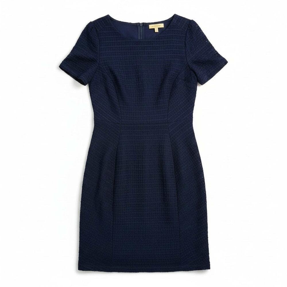 Anthropologie Maeve Seersucker Textured Short Sleeve Dress Blue M Minimalist - Picture 1 of 11